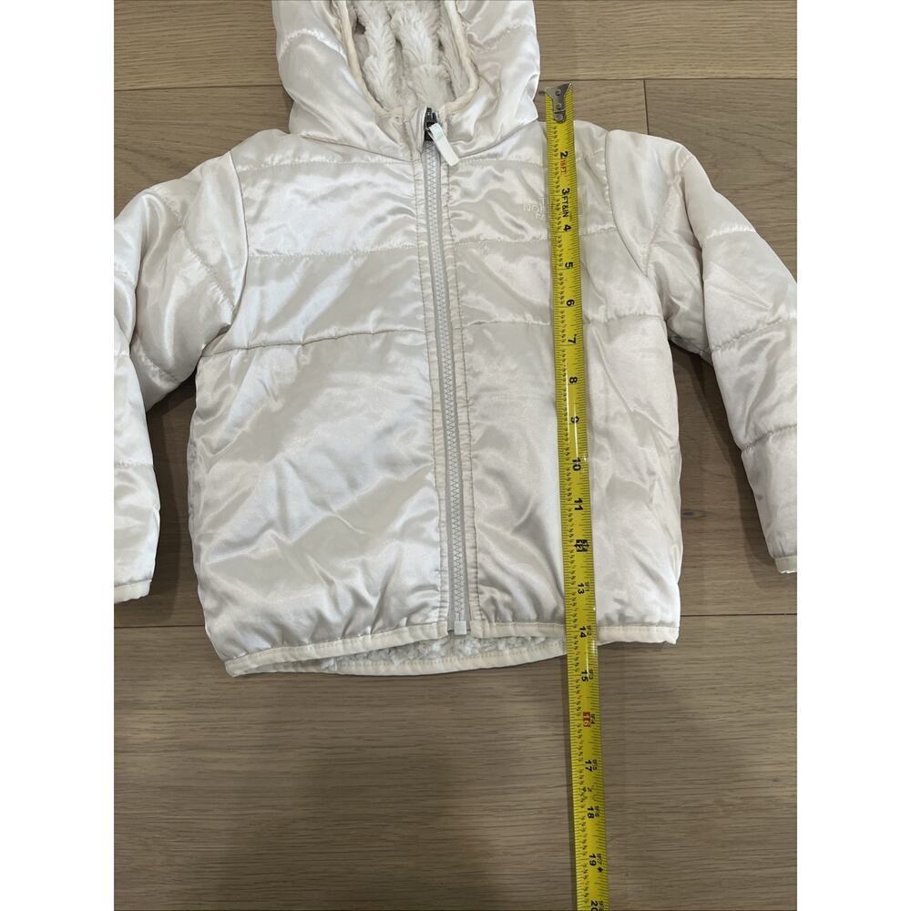 The North Face White Ivory Faux Fur Reversible Jacket 12-18 Months Warm Hood - Picture 3 of 10